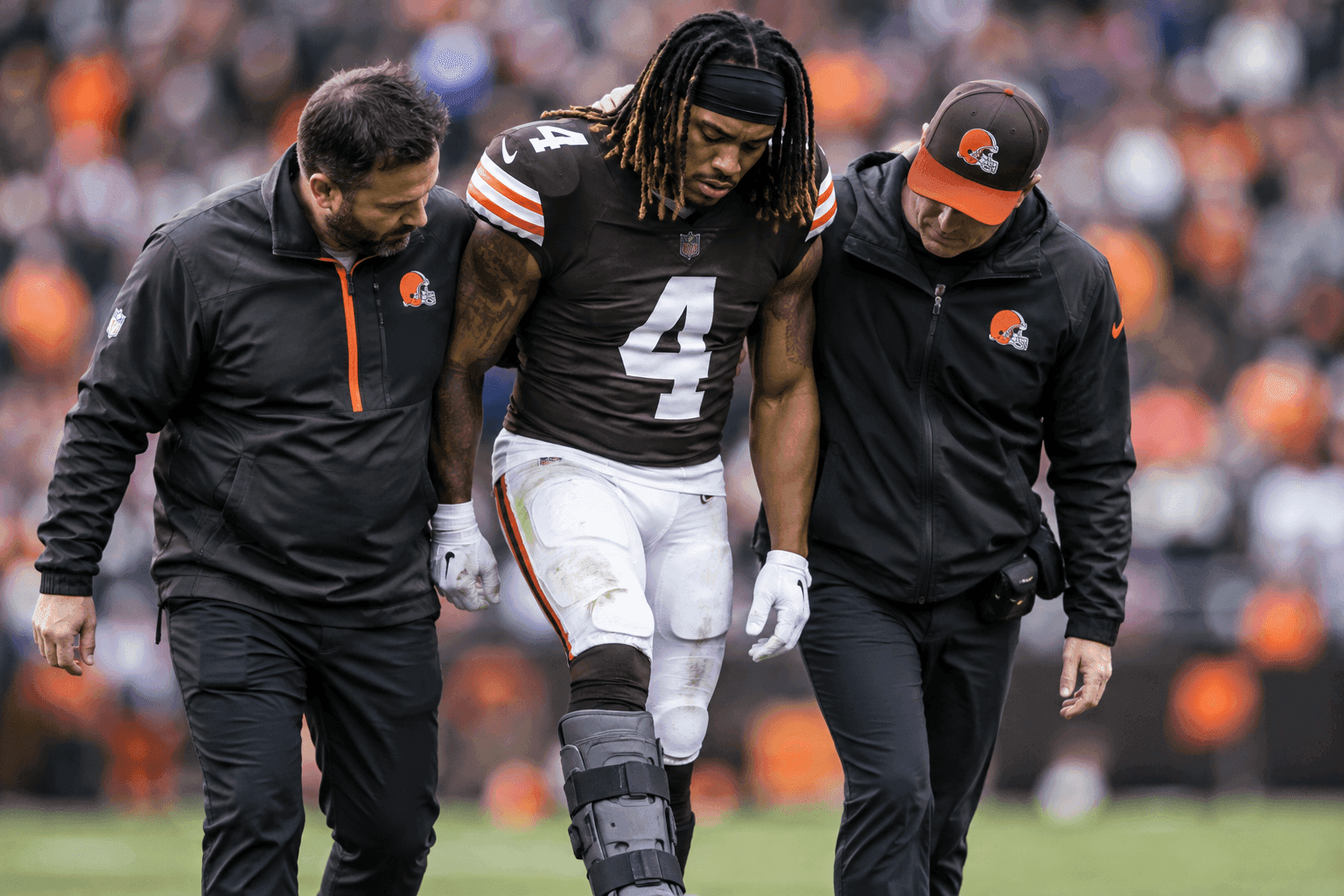 Editorial sports image for Browns Rule Out Quinshon Judkins Against Ravens After Ankle Tweak