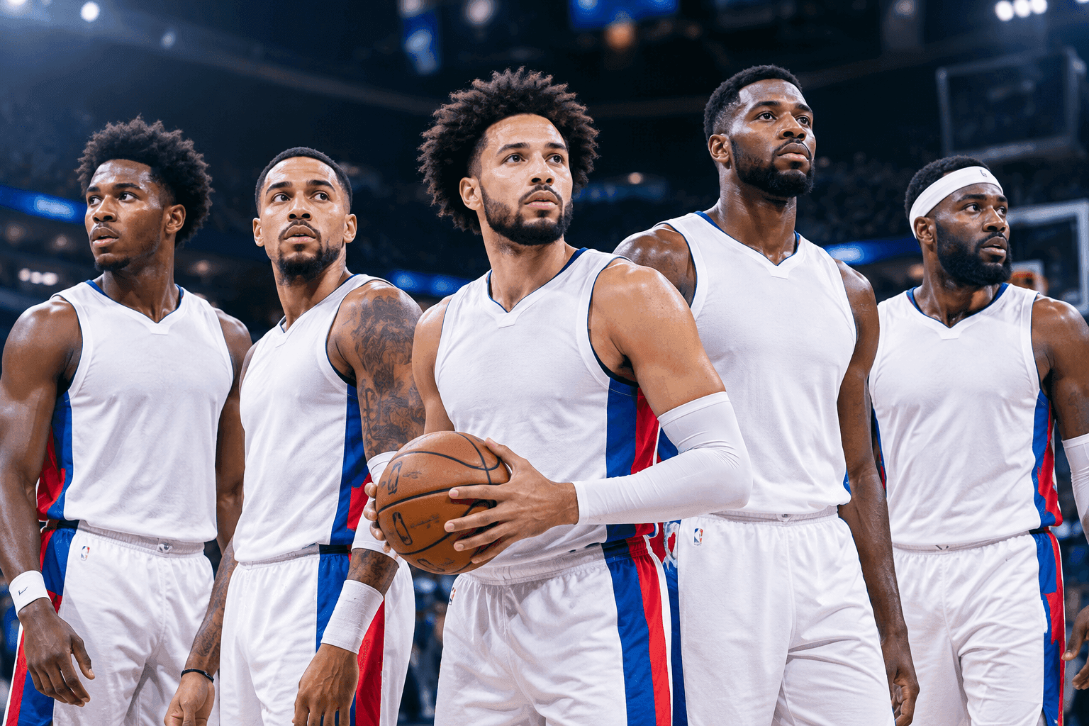 Editorial sports image for Pistons Roll Out Wild Starting Five for Matchup with Hornets