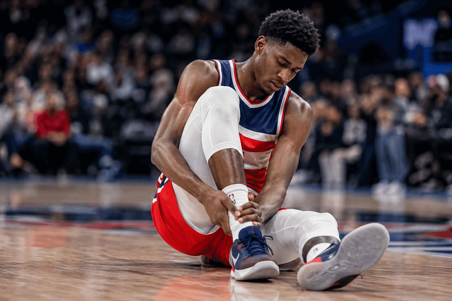 Editorial sports image for Wizards Keep Rookie AJ Dybantsa Sidelined With Ankle Sprain