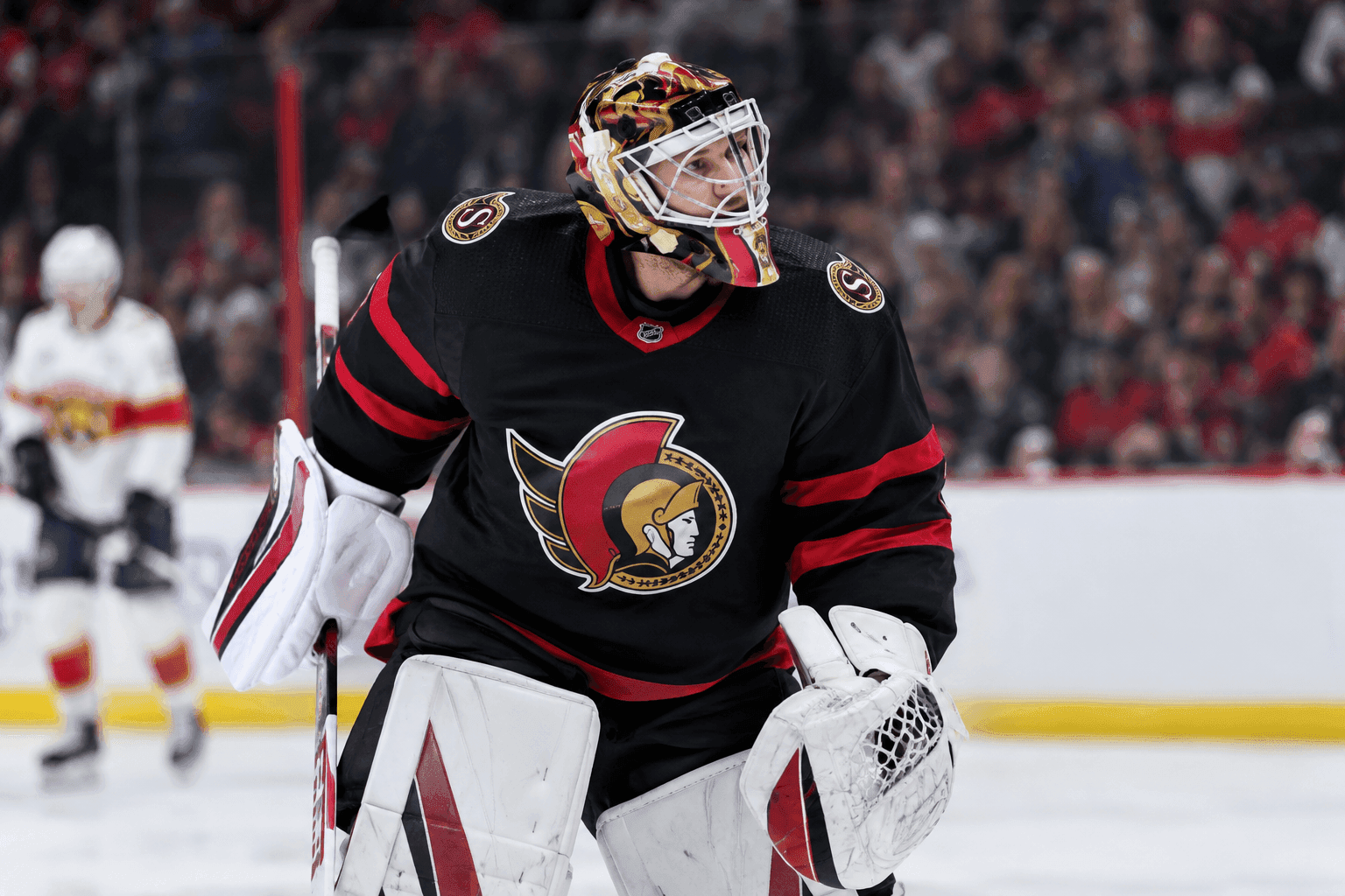 Editorial sports image for Linus Ullmark Leaves Senators Game Early, Sending Ottawa Back to the Goaltending Desert