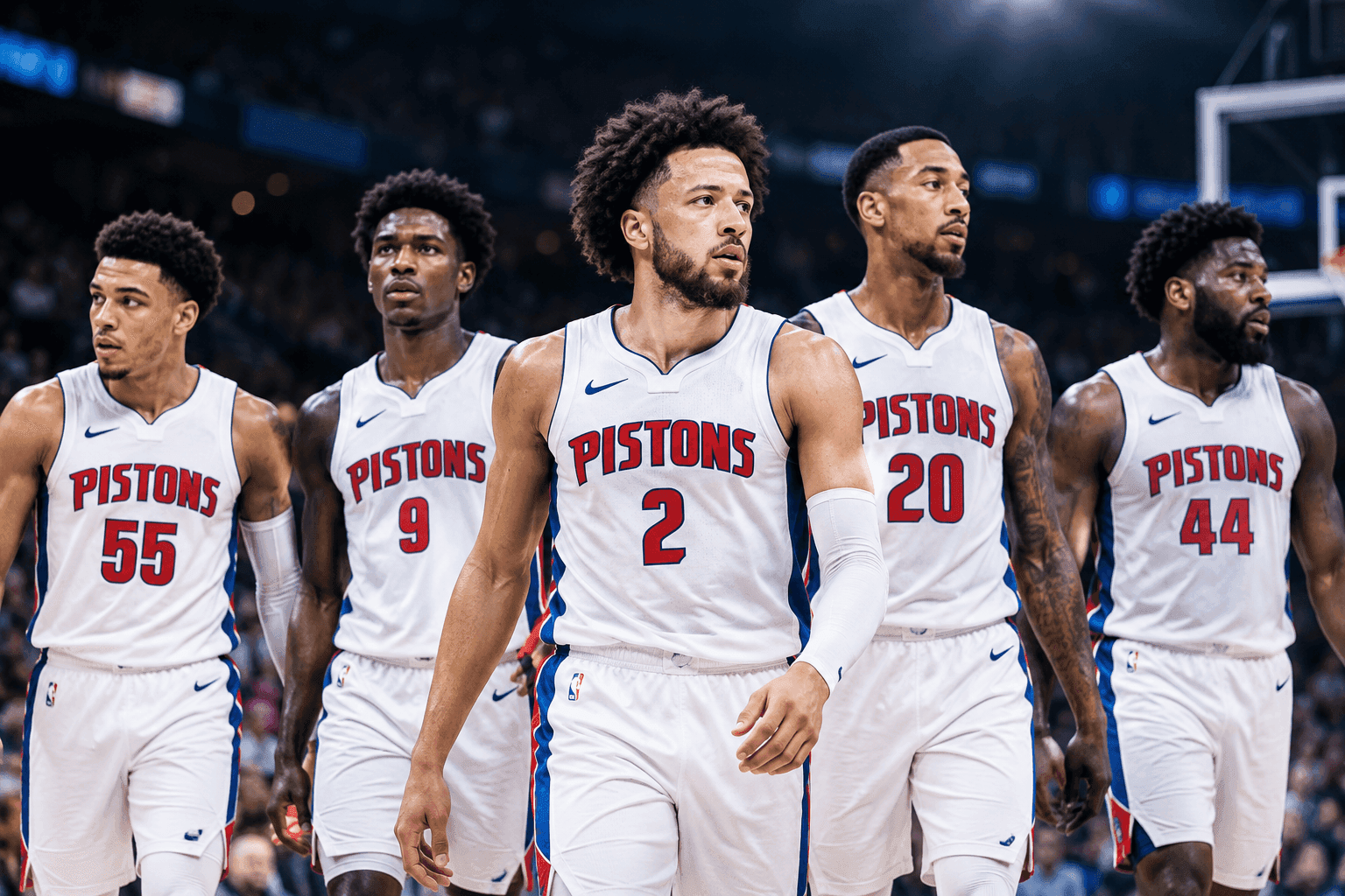 Editorial sports image for Pistons Roll Out Chaotic Starting Five Against Nets