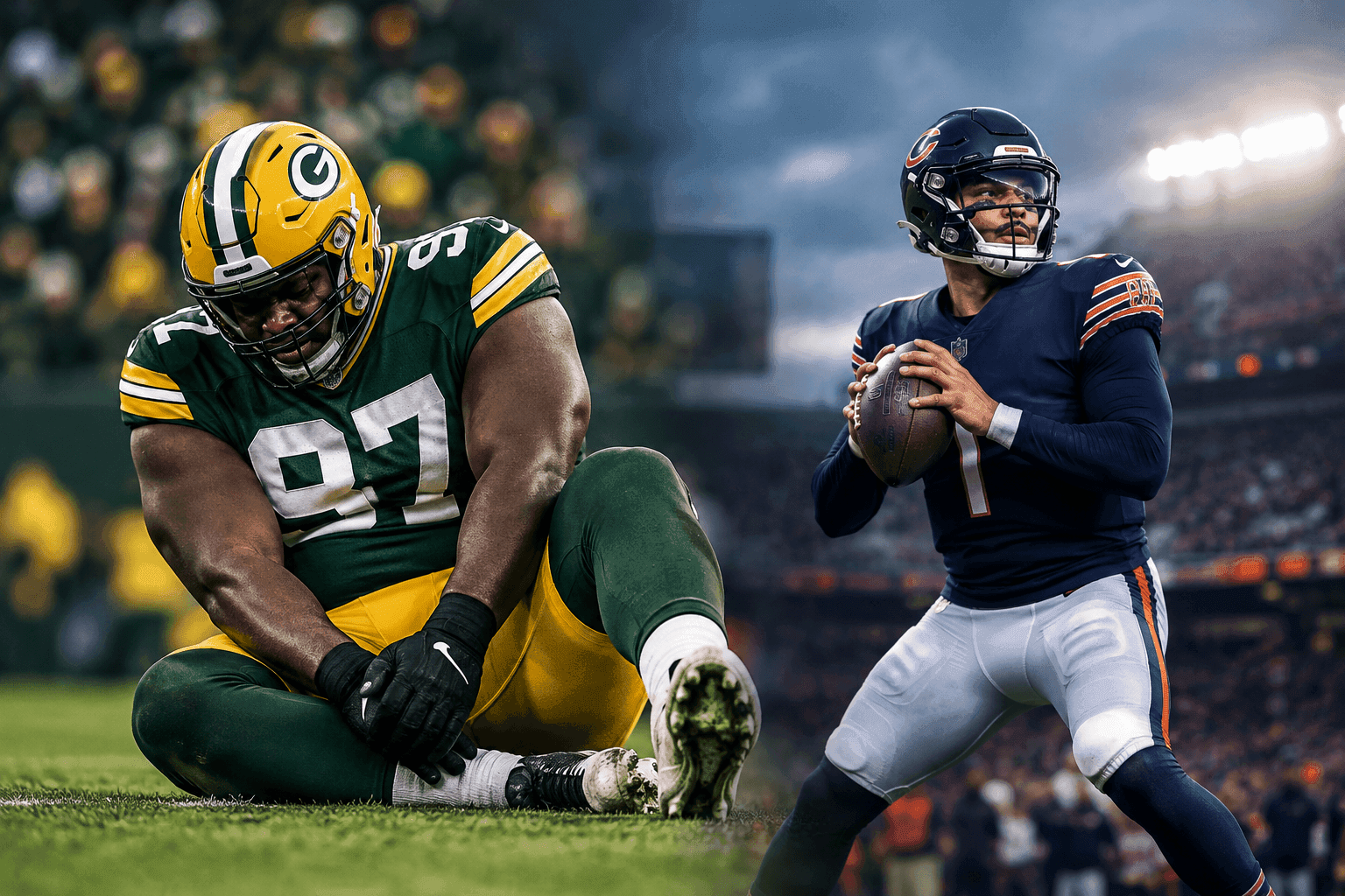Editorial sports image for Javon Hargrave Tears Achilles as Caleb Williams Nears Return for Bears