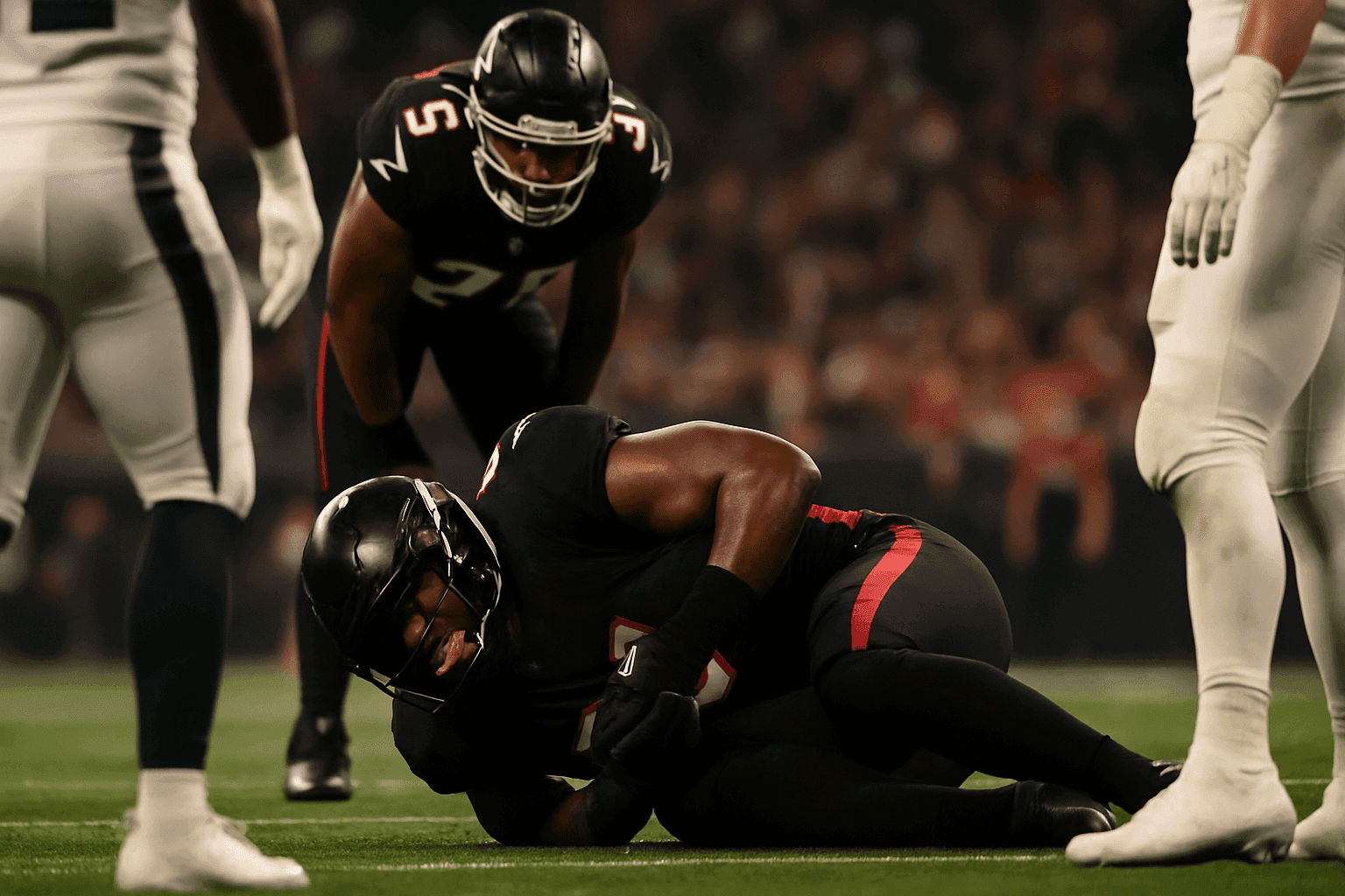 Editorial sports image for Falcons Edge Rusher Jalon Walker Feared to Have Torn ACL
