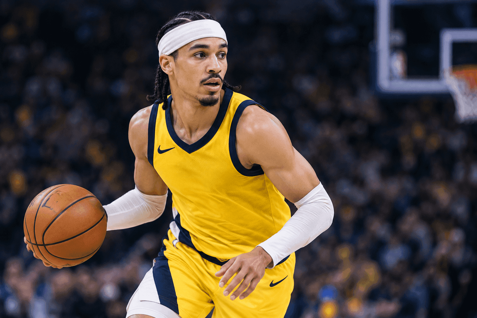 Editorial sports image for Andrew Nembhard Cleared to Play Wednesday After Shaking Off Neck Injury