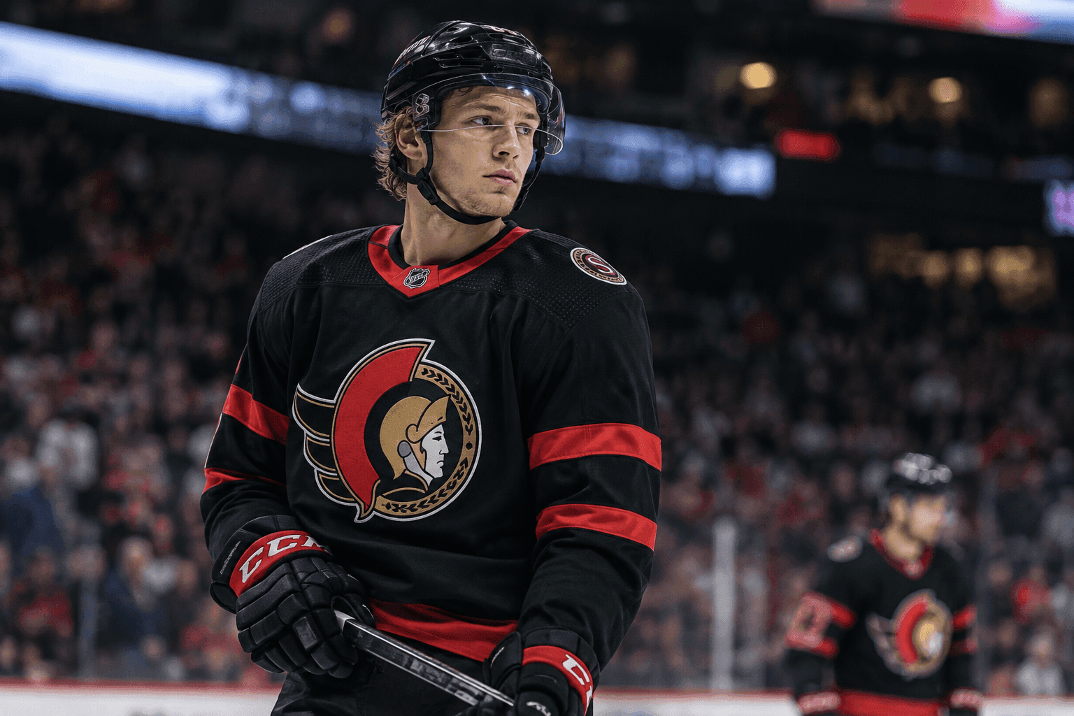 Editorial sports image for William Eklund's Ankle Surgery Leaves the Senators' Roster on Life Support