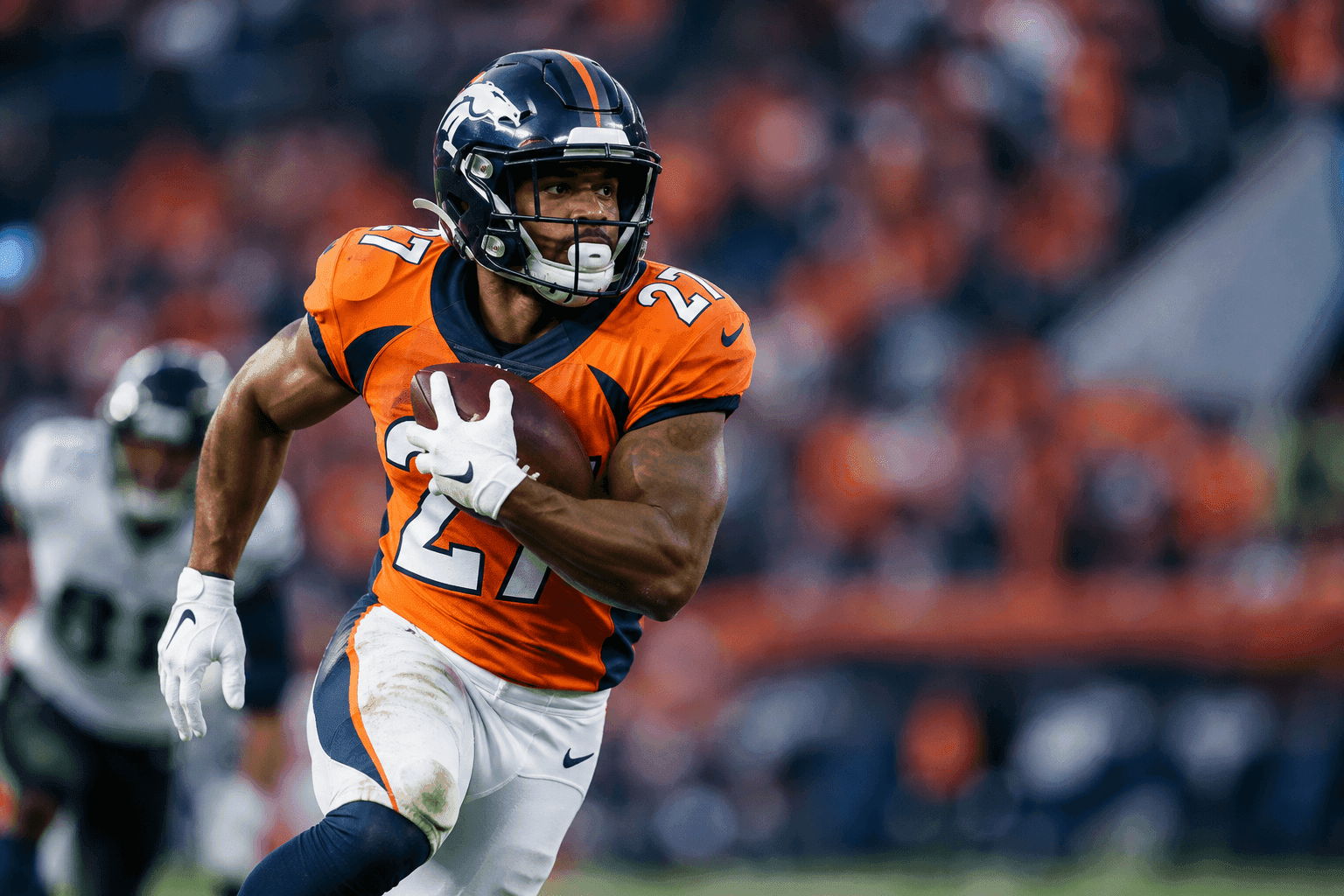 Editorial sports image for JK Dobbins Dodges Disaster as Broncos Prep for Rams on Sunday Night