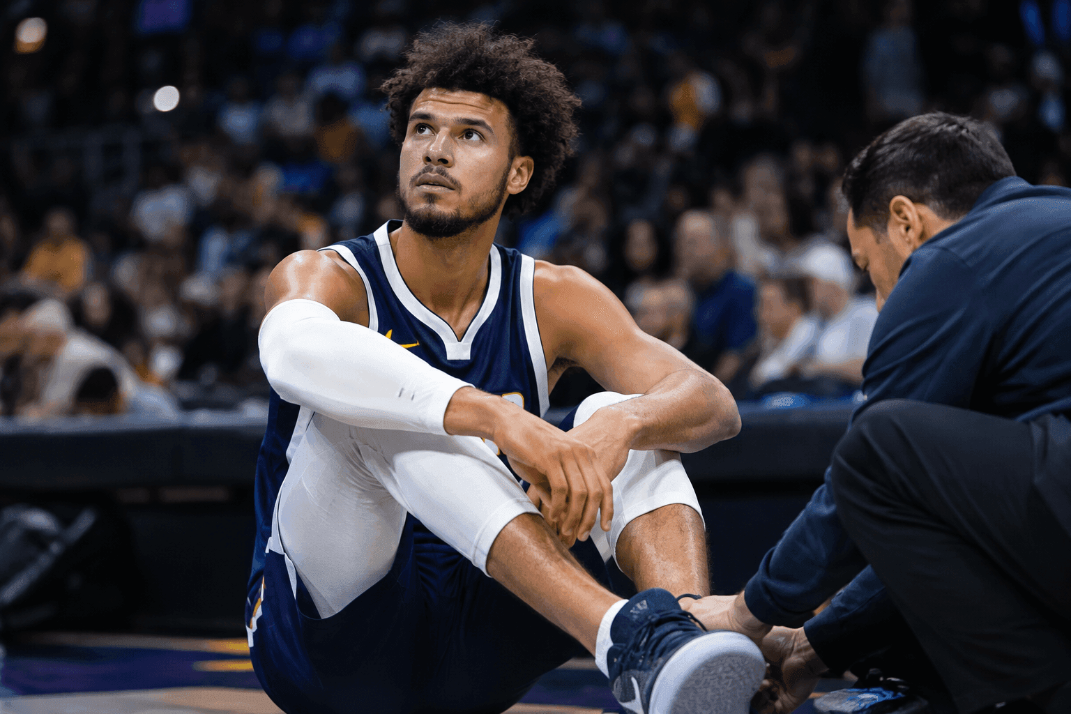 Editorial sports image for Cam Johnson Ruled Out Monday, Giving Denver's Rims a Well-Deserved Break