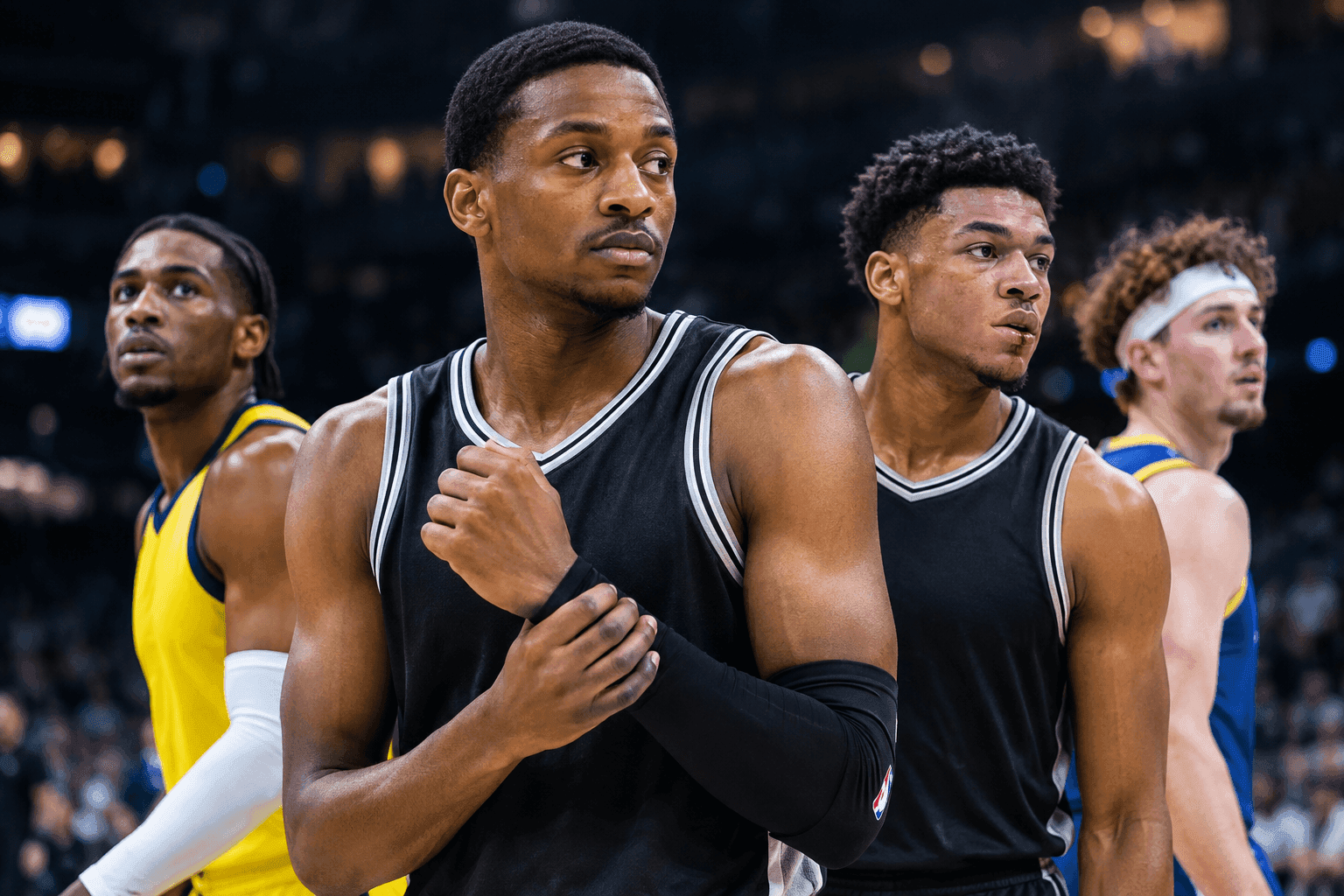 Editorial sports image for Spurs Backcourt Limps Into Friday as Fox and Johnson Hit the Injury Report