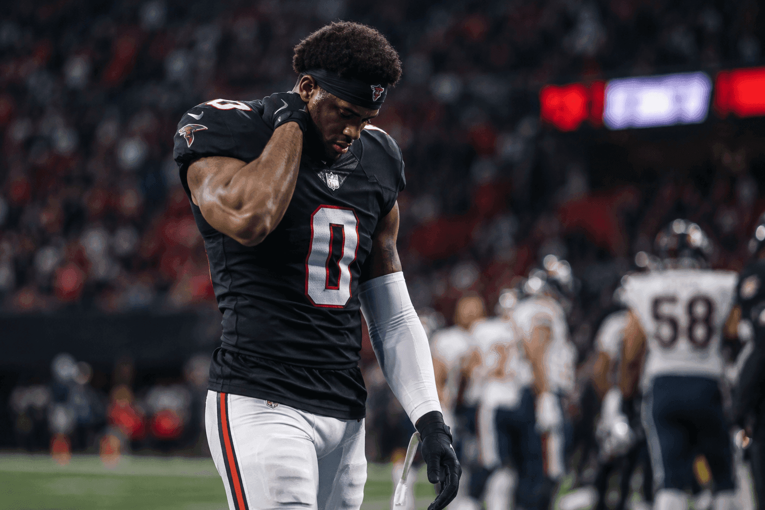 Editorial sports image for Falcons Rookie LB Kendal Daniels Ruled Out With Neck Injury Amid Blowout