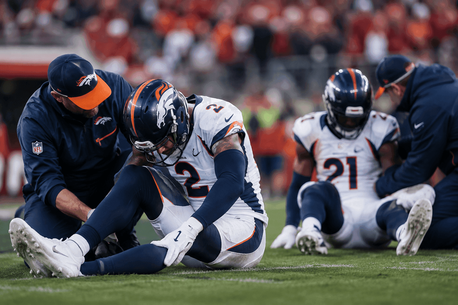 Editorial sports image for Broncos Lose Both Starting Cornerbacks Mid-Game Against 49ers