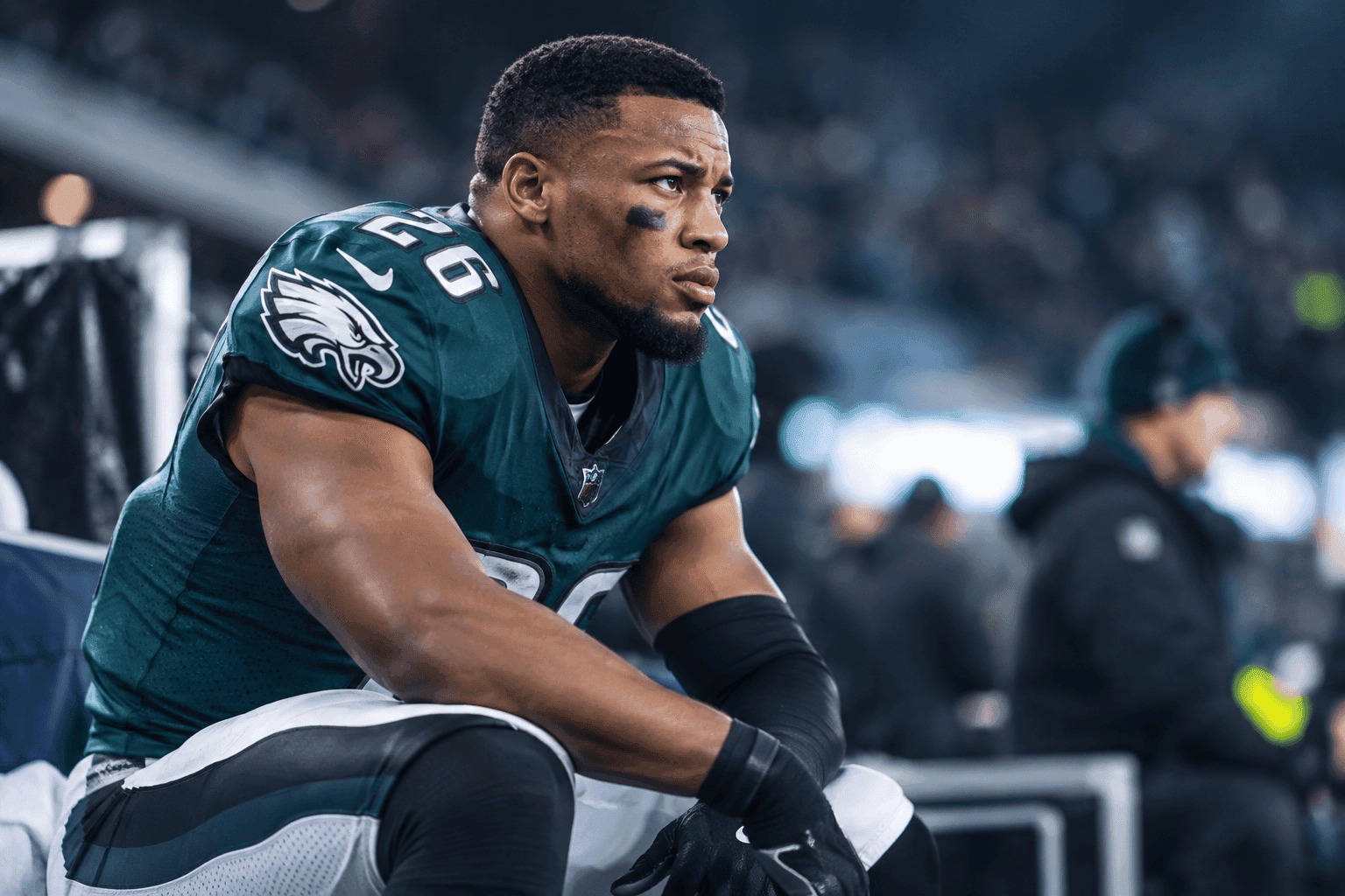 Editorial sports image for Saquon Barkley Suffers Stinger as Eagles Offense Holds Its Breath