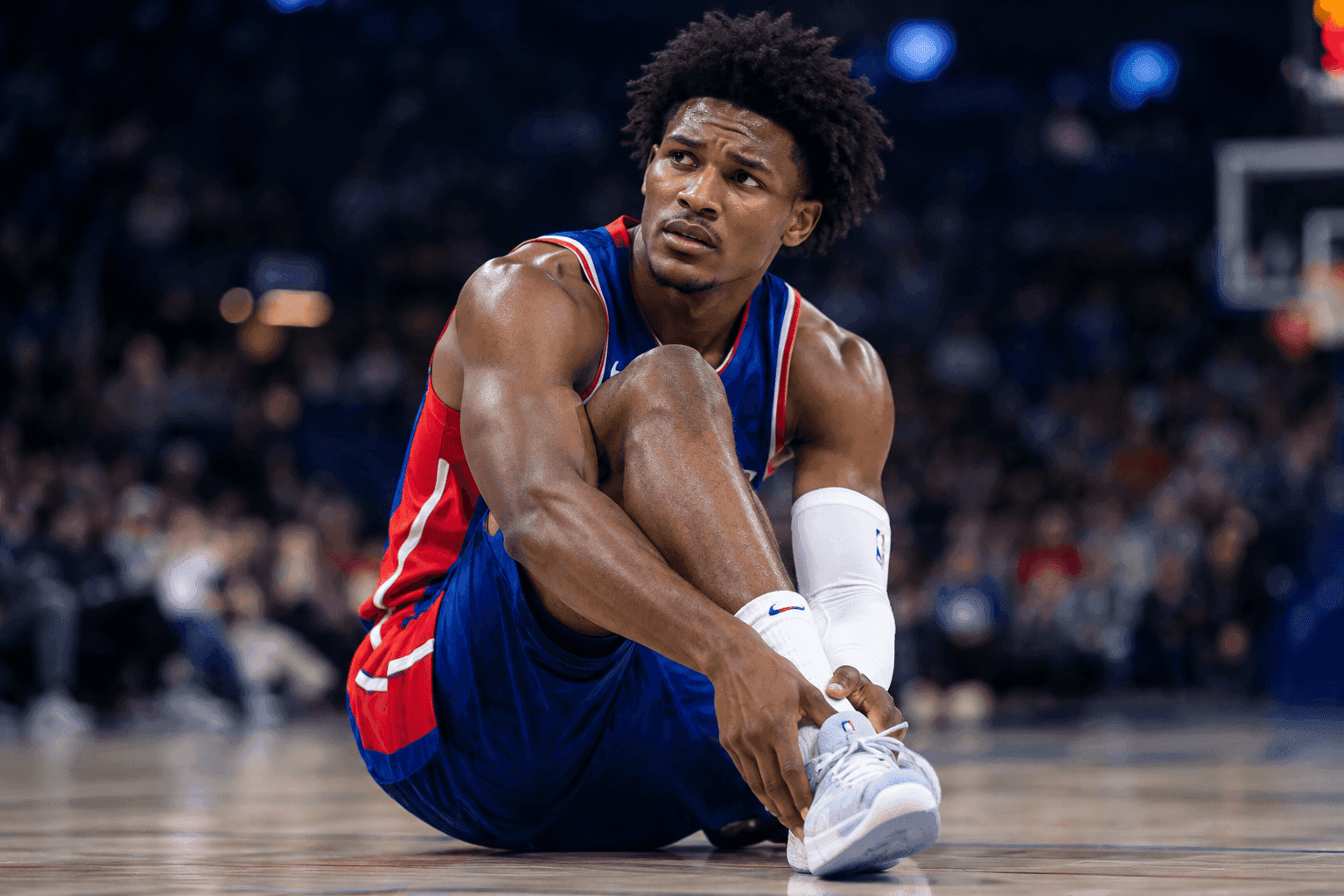 Editorial sports image for Ausar Thompson Misses Shootaround, Leaving Pistons Bettors Sweating Sunday's Matchup