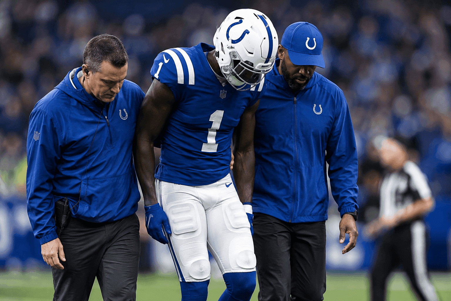 Editorial sports image for Sauce Gardner Exits With Calf Injury as Colts Hold Their Breath