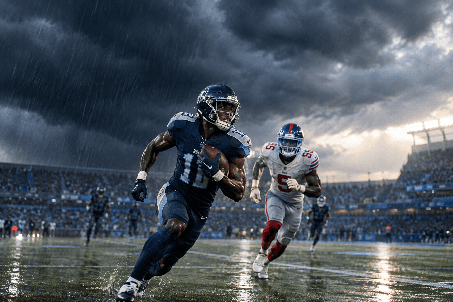 Editorial sports image for Mother Nature is the Only Defense Showing Up for Titans-Giants