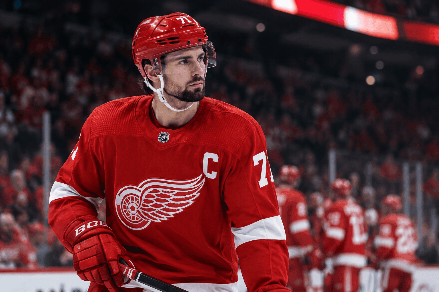 Editorial sports image for Red Wings Suspend Captain Dylan Larkin Without Pay in Bizarre Thursday Shocker