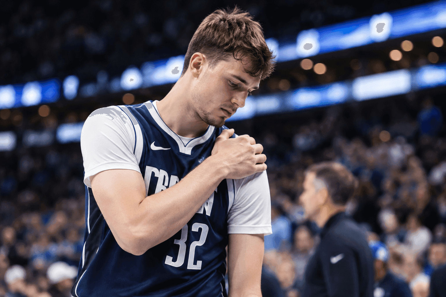 Editorial sports image for Cooper Flagg's Shoulder Sprain Ruins the Mavericks' Home Opener