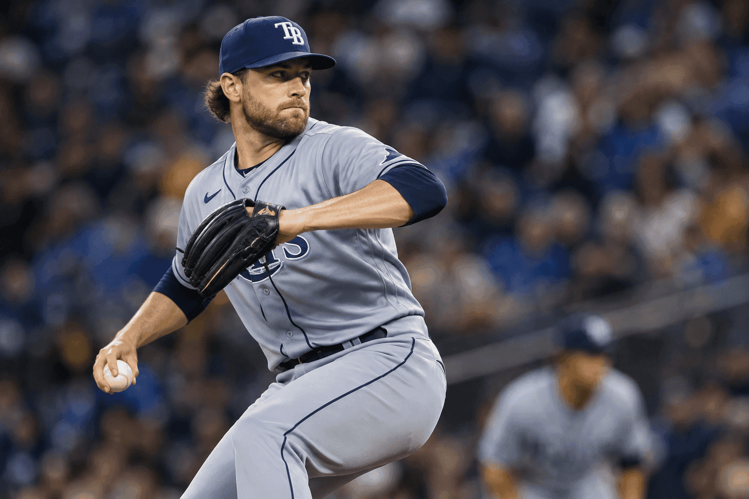 Editorial sports image for Drew Rasmussen Gets the Ball for the Rays in a Massive ALCS Game 5