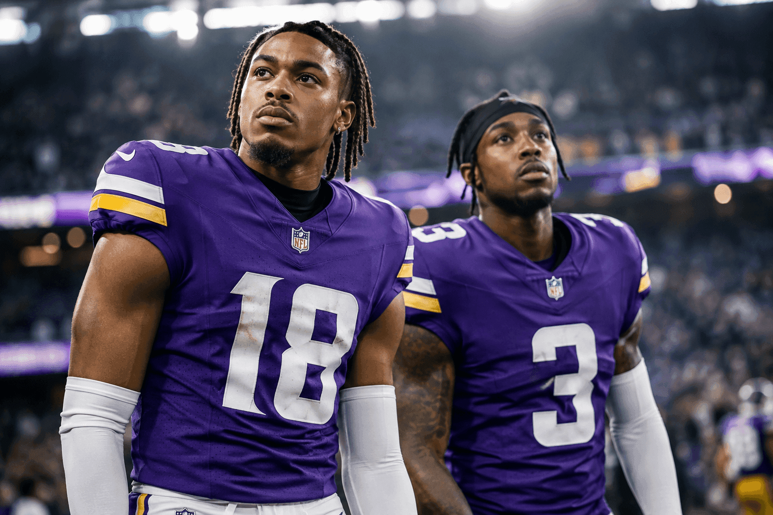 Editorial sports image for Vikings Offense on Life Support: Jefferson and Addison Questionable vs. Saints