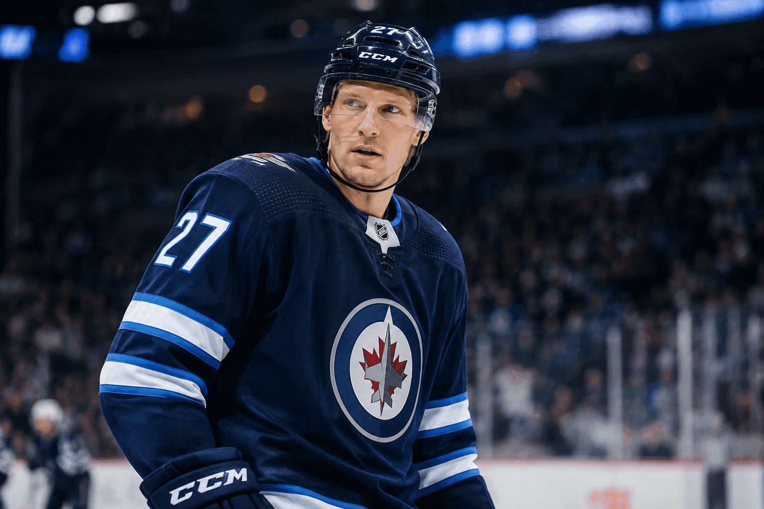 Editorial sports image for Winnipeg Jets Land Nick Bjugstad in Connor Hellebuyck Blockbuster