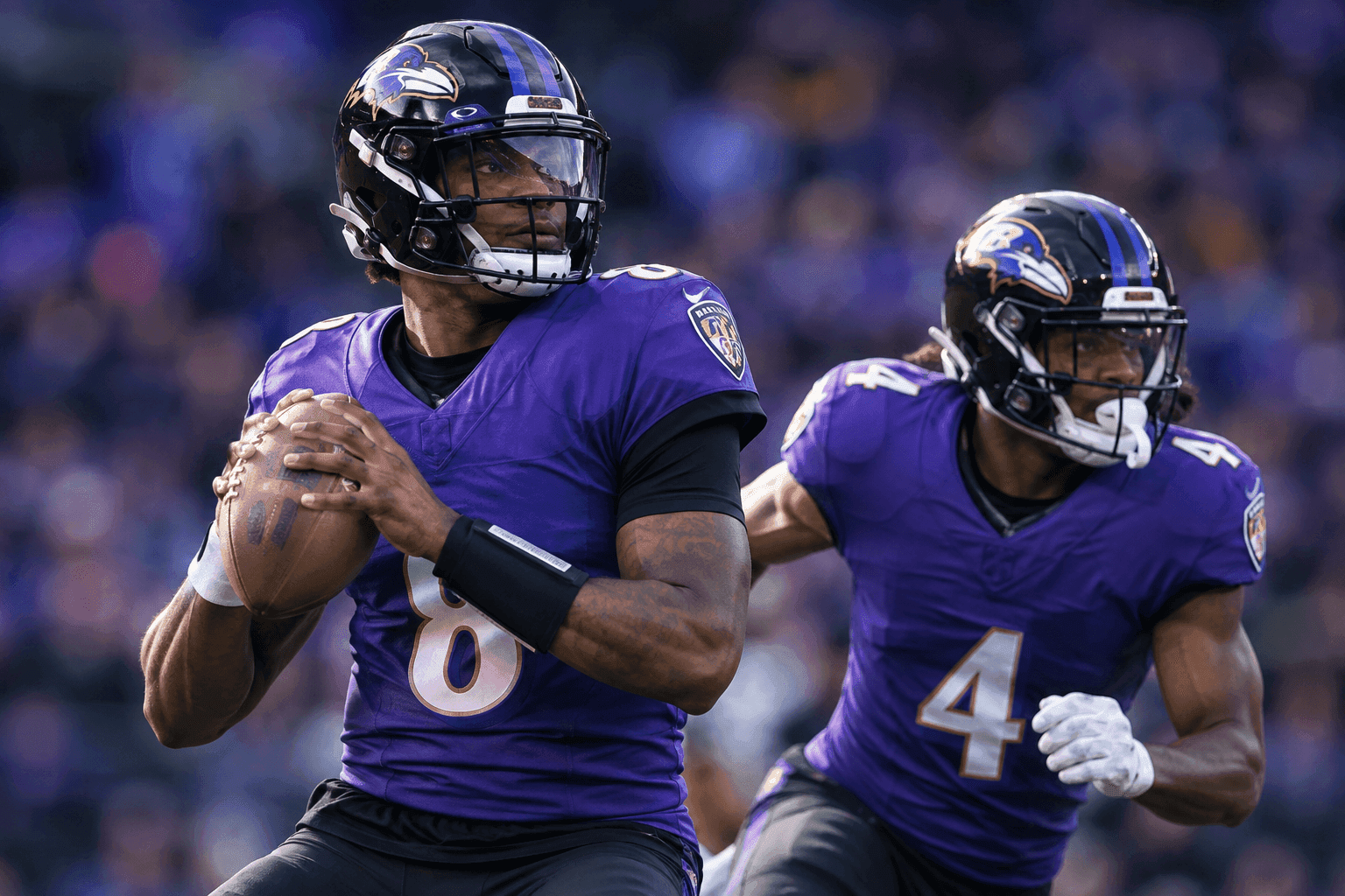 Editorial sports image for Lamar Jackson and Zay Flowers Shed Injury Tags, Clearing the Way for Sunday