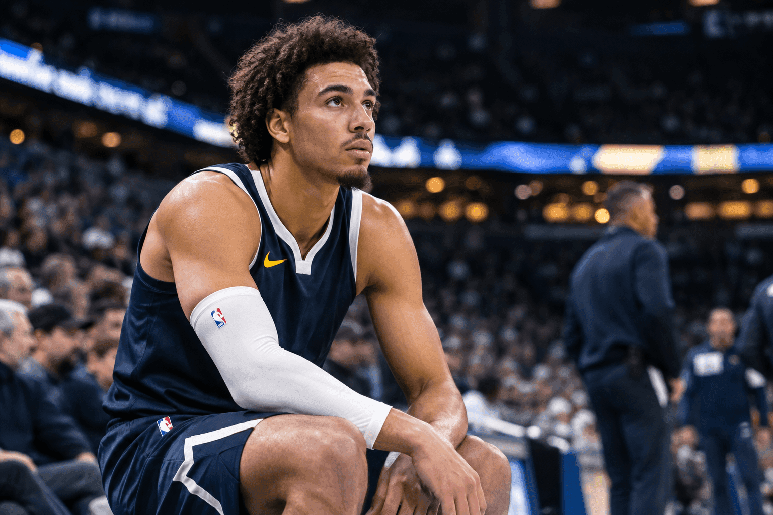 Editorial sports image for Julian Strawther's Six-Week Absence is a Brutal Blow to the Nuggets' Thin Bench
