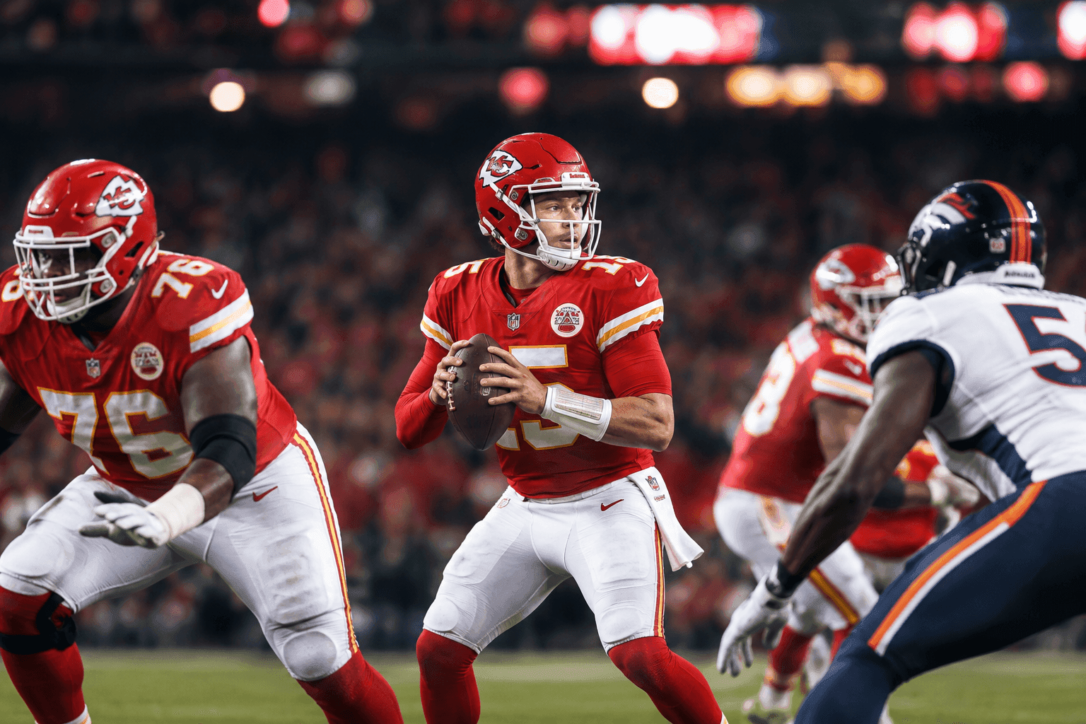 Editorial sports image for Chiefs Rule Out Josh Simmons and Chamarri Conner for Monday Night Football