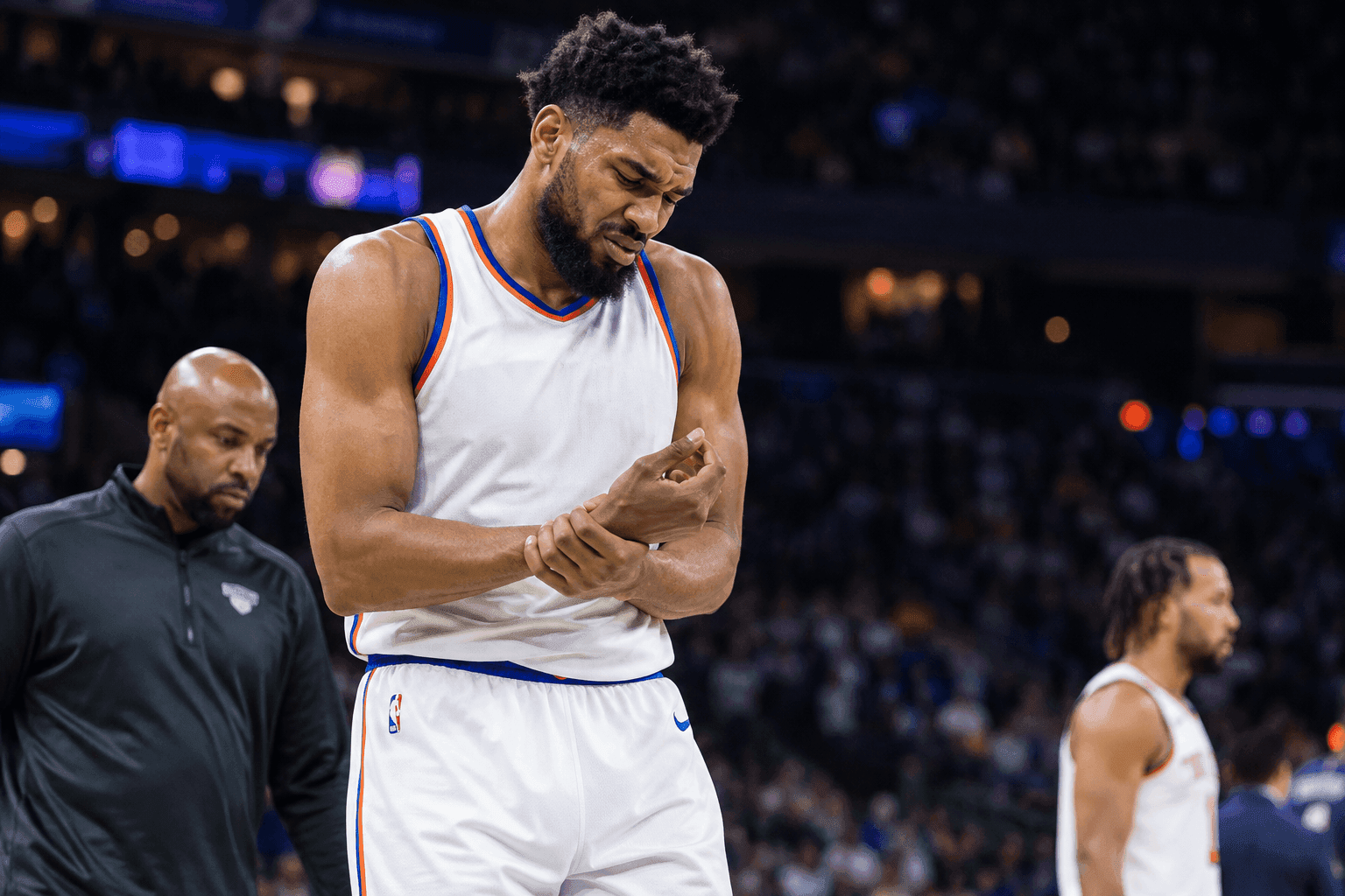 Editorial sports image for Karl-Anthony Towns Exits Wednesday Game With Wrist Injury