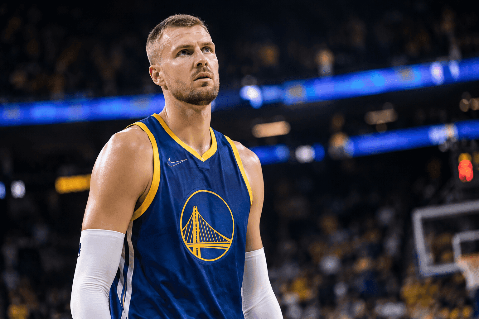 Editorial sports image for Warriors Exploring Kristaps Porzingis Trade As Center Contemplates Retirement