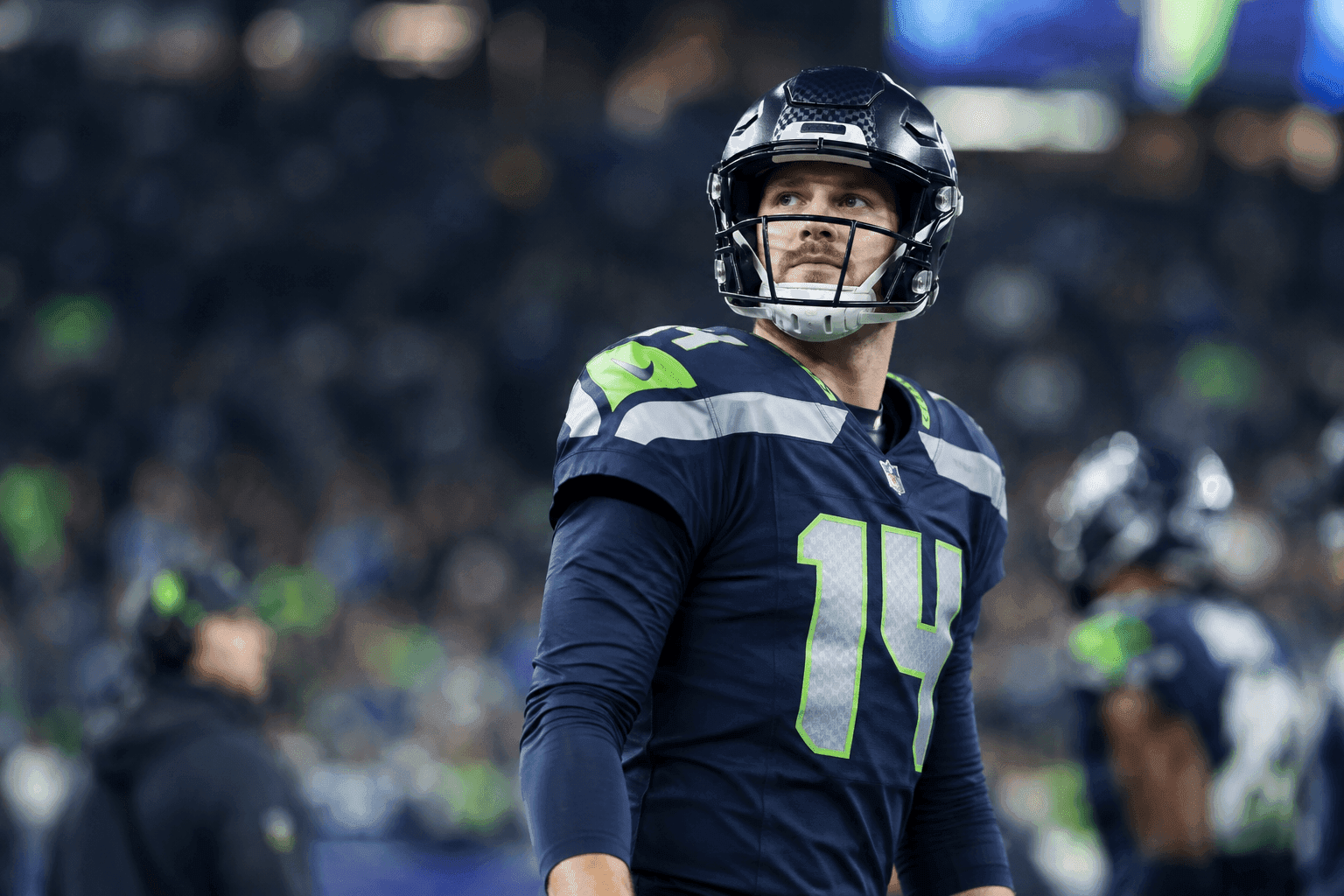 Editorial sports image for Seahawks 'Dodged a Bullet' with Sam Darnold's Hip Injury, But He's Still Missing Time