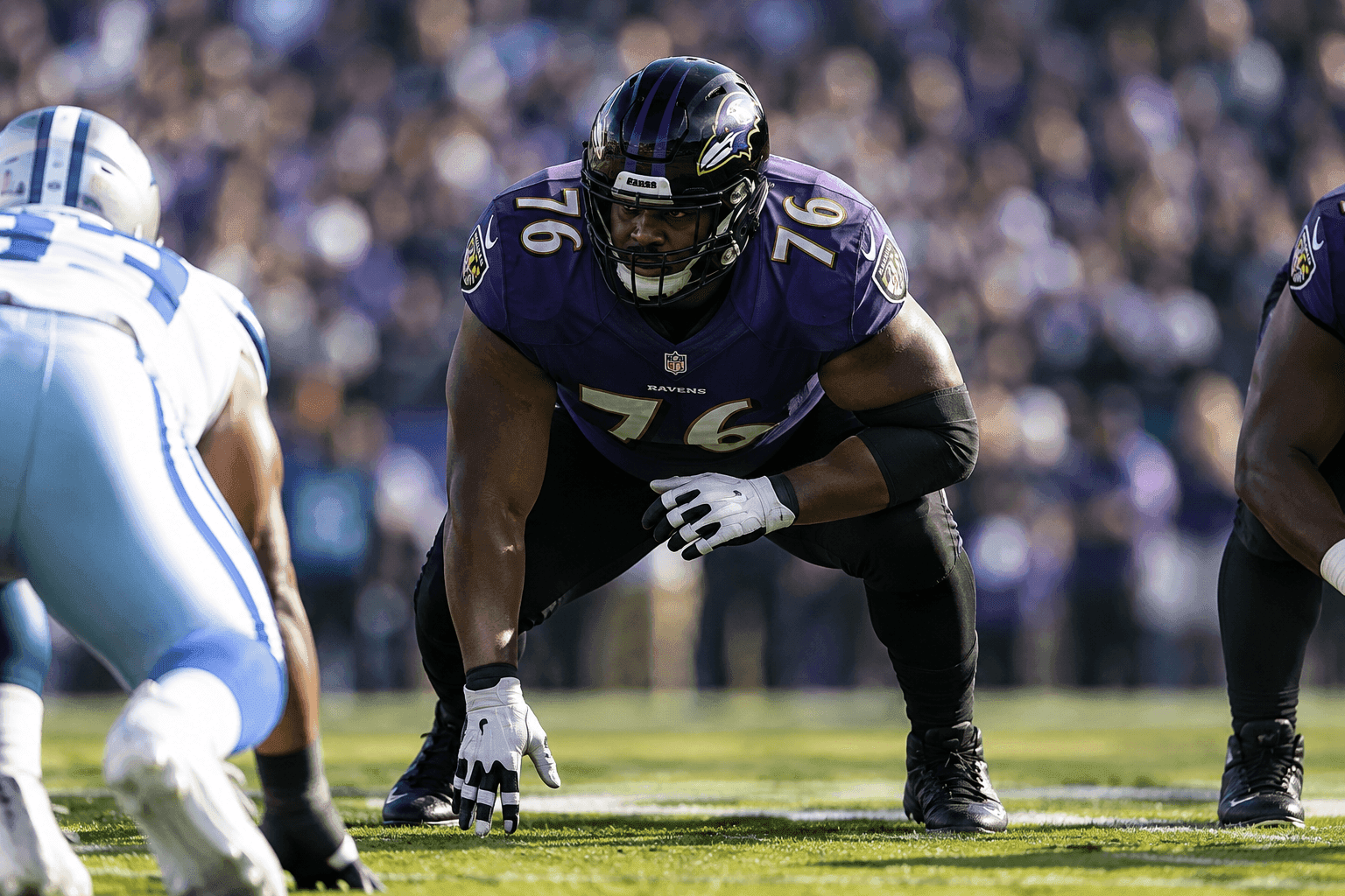 Editorial sports image for Ravens Starting Center Jovaughn Gwyn Out 2-3 Months With Fractured Fibula