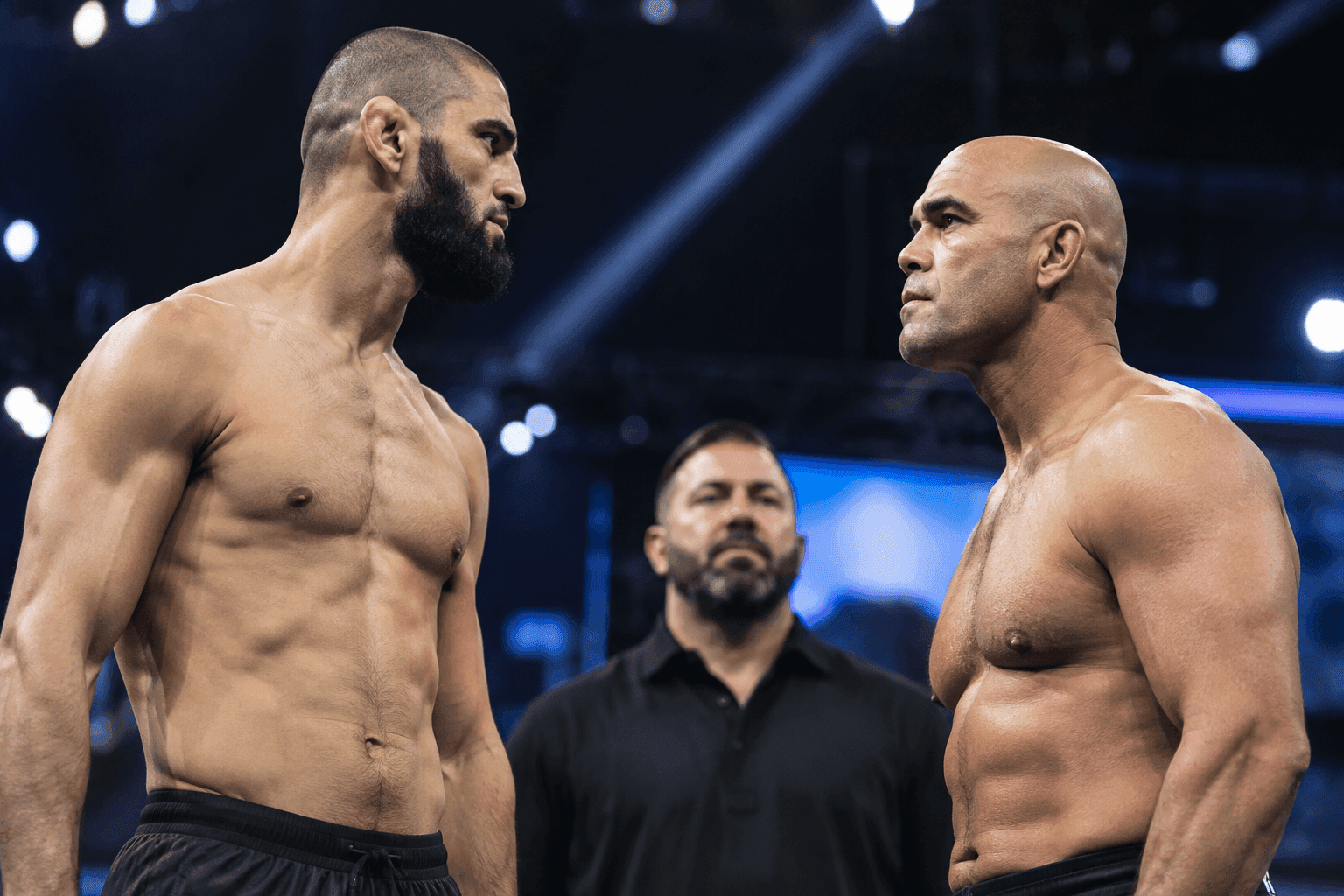 Editorial sports image for Khamzat Chimaev and Robbie Lawler Are Actually Wrestling, and the Simulation is Broken