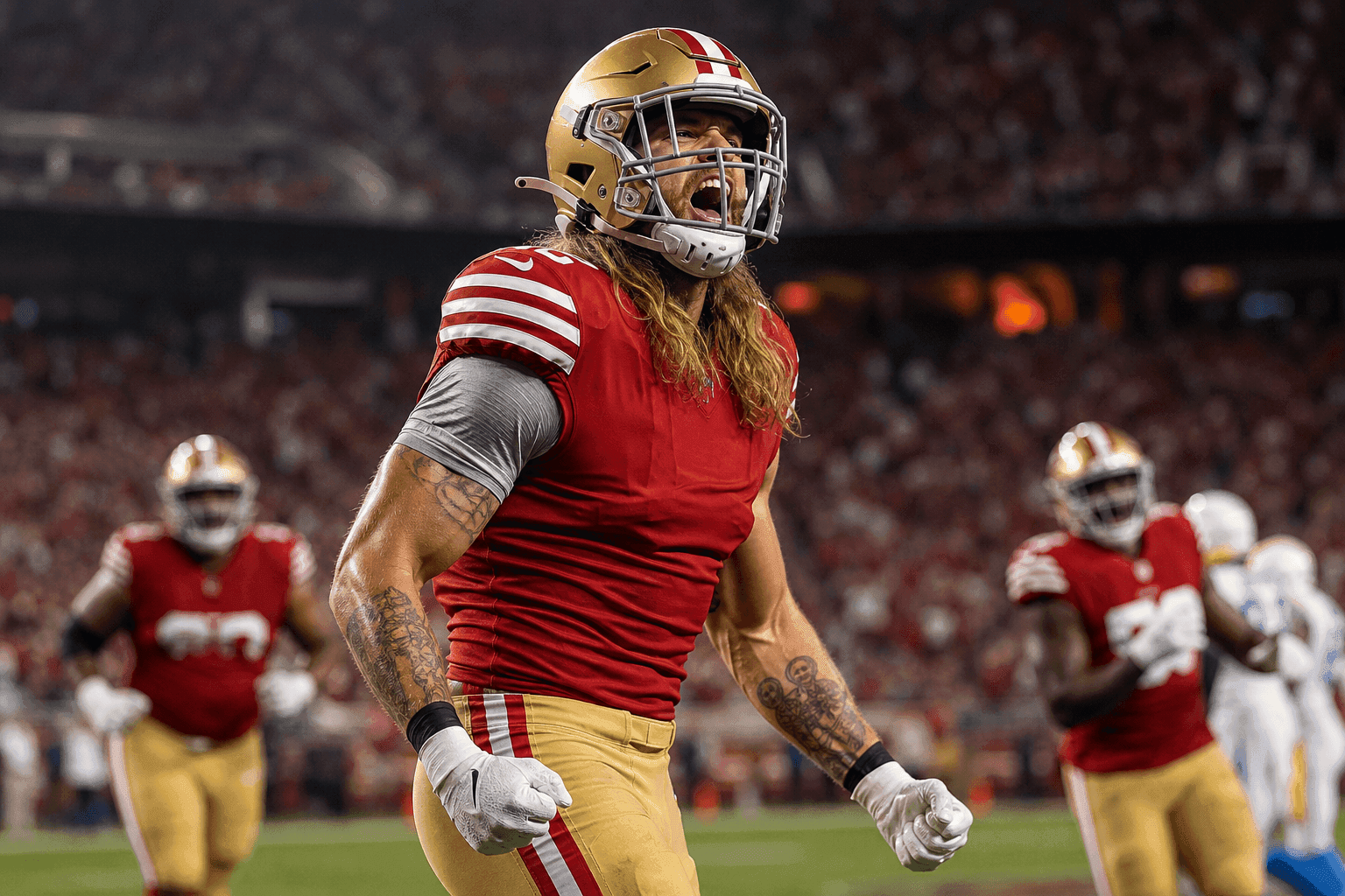 Editorial sports image for George Kittle Cleared From PUP List Just Seven Months After Achilles Tear