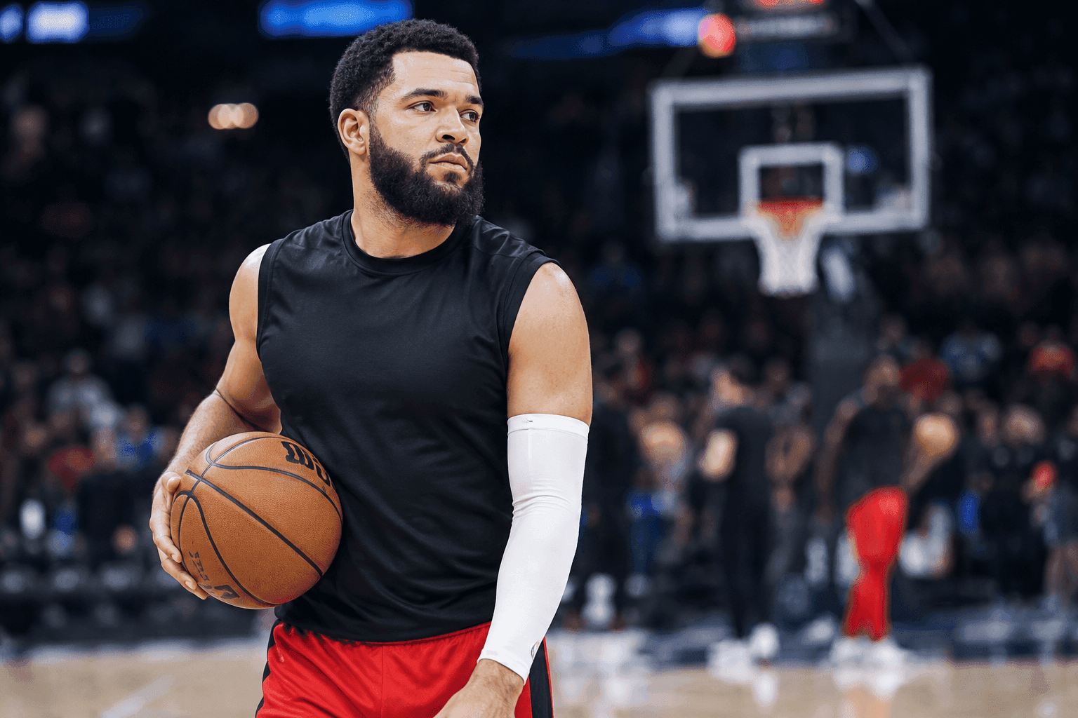 Editorial sports image for Fred VanVleet Sits Out Saturday As Rockets Play The Long Game With His Knee