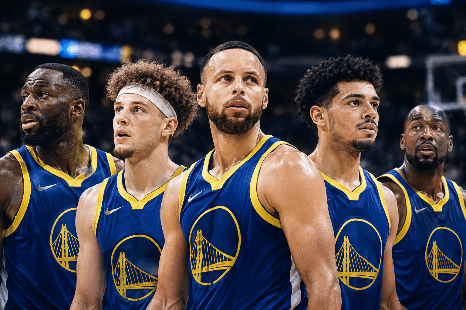 Editorial sports image for Warriors Roll Out Chaotic Starting Lineup Around Stephen Curry for Lakers Matchup