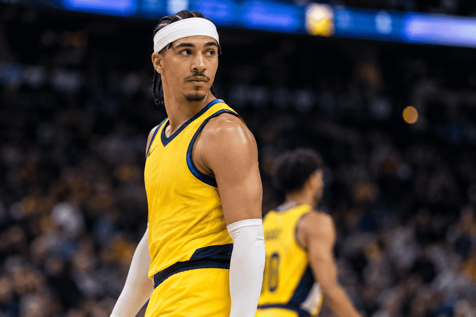 Editorial sports image for Andrew Nembhard Sidelined With Neck Injury for Pacers' Clash Against Winless Bucks