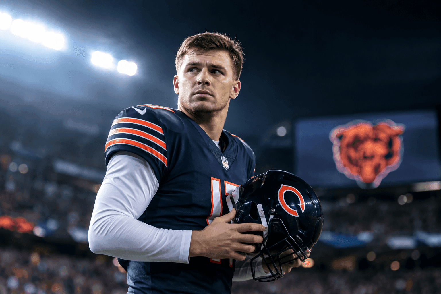 Editorial sports image for Bears QB Room in Triage as Tyson Bagent Listed Questionable for Monday Night
