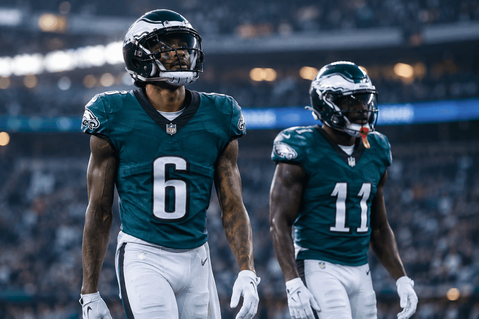 Editorial sports image for Eagles Offense Hits Rock Bottom as DeVonta Smith and Dontayvion Wicks Ruled Out vs. Cowboys