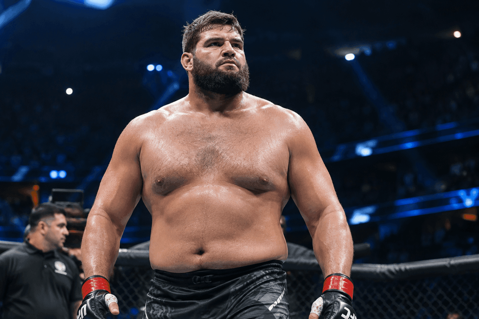 Editorial sports image for Lucas Armand Tips the Scales at 263 Pounds for UFC 332