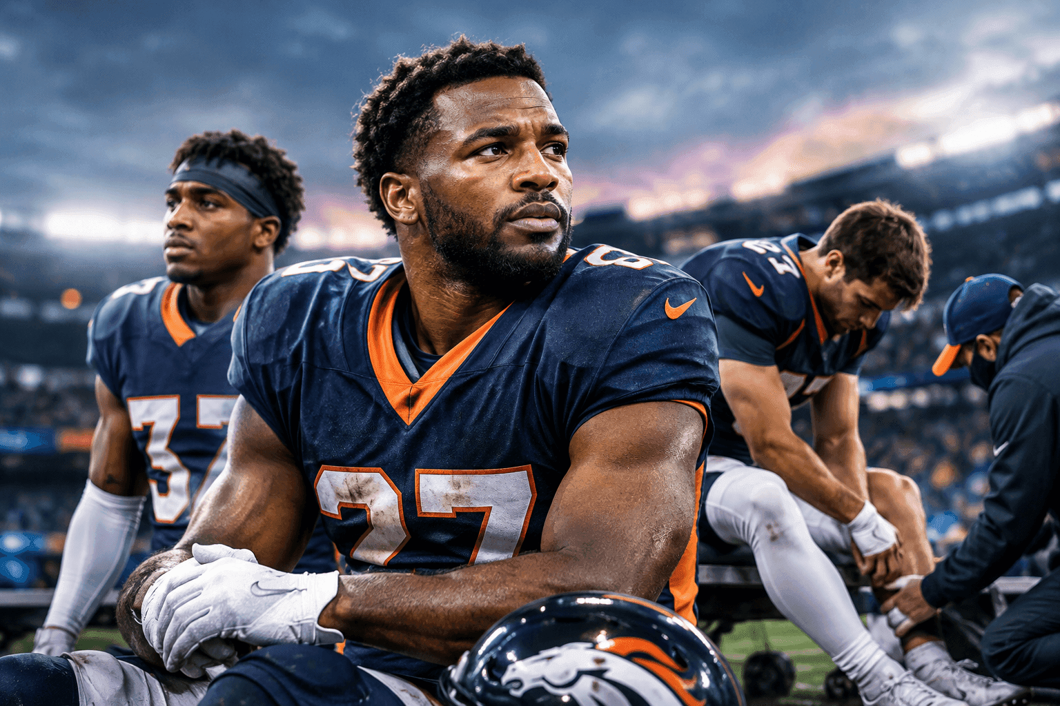 Editorial sports image for Broncos Backfield Turns Into a Triage Unit After Gritty Win Over Jaguars