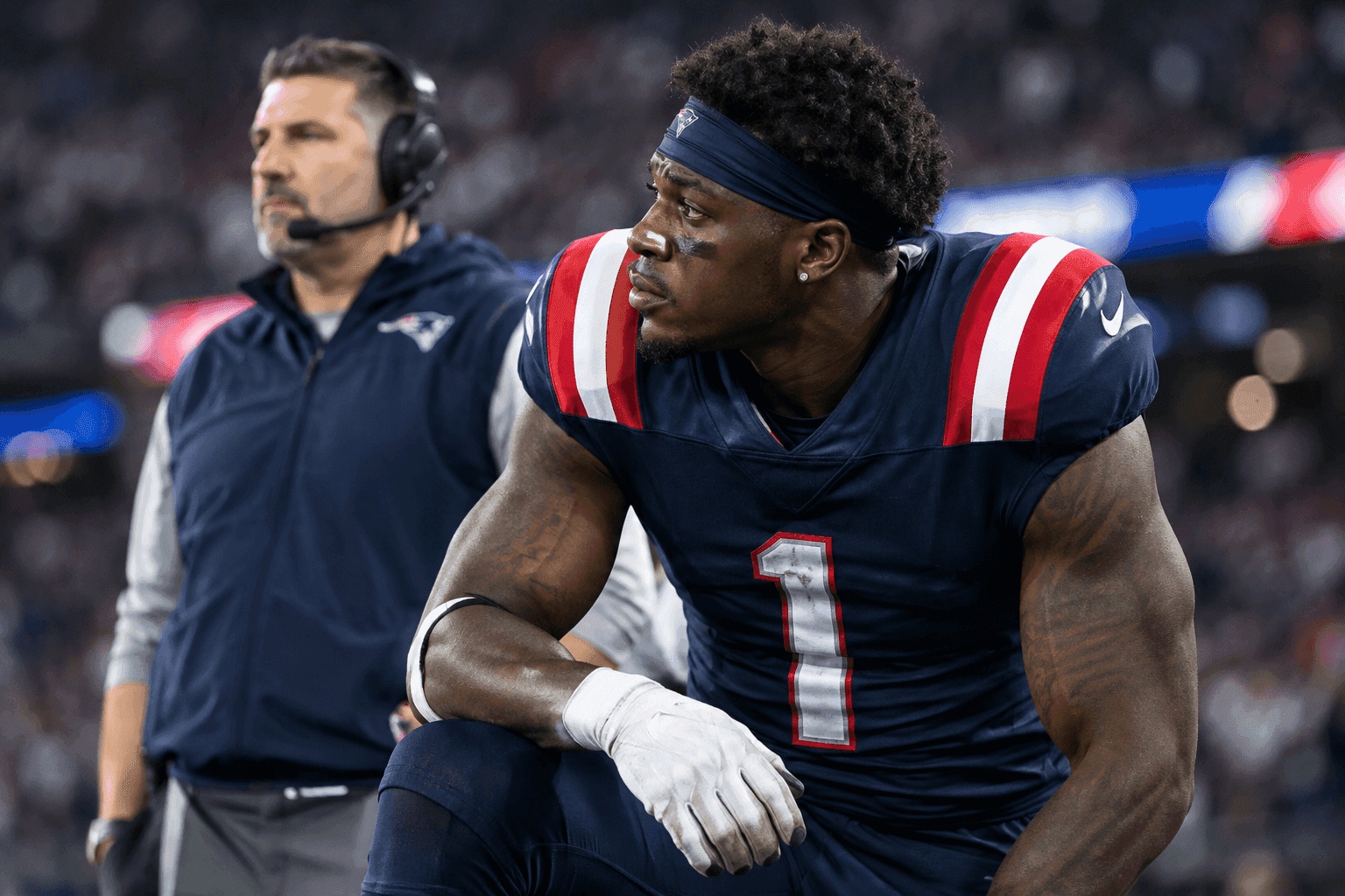 Editorial sports image for Mike Vrabel Deploys the NFL's Most Annoying Word for A.J. Brown's Sunday Status
