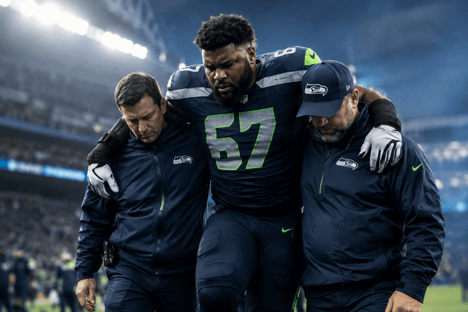 Editorial sports image for Charles Cross's High-Ankle Sprain is a $104 Million Headache for the Seahawks