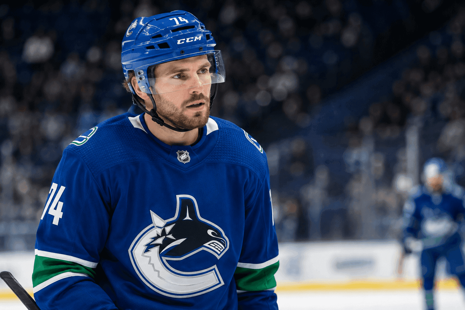 Editorial sports image for Jake DeBrusk Ruled Out With Illness as Canucks Look to Bounce Back Against Flames