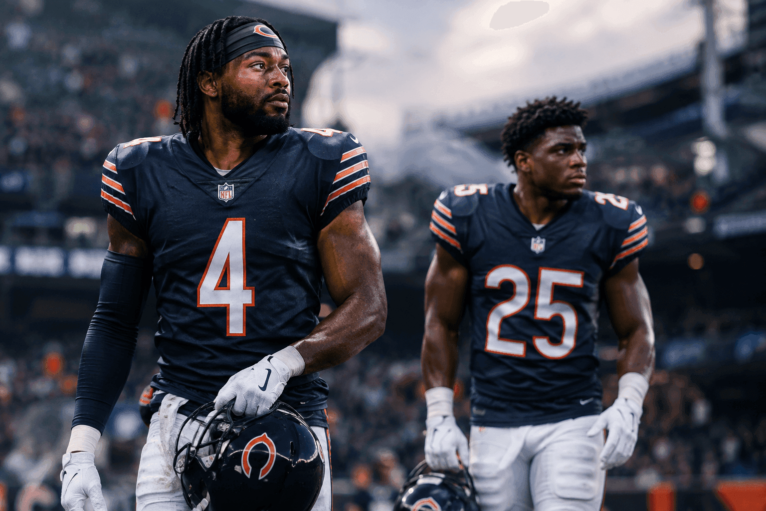Editorial sports image for Bears Backfield in Shambles as Swift and Monangai Miss Practice