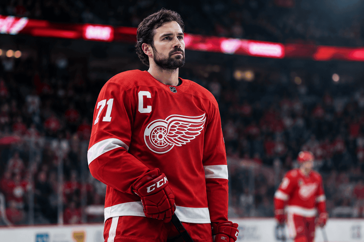 Editorial sports image for Dylan Larkin's Red Wings Era Ends With a Healthy Scratch Pending Trade