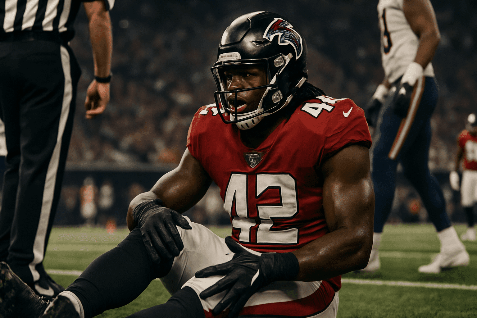 Editorial sports image for Falcons LB Jalon Walker Out for 2026 Season with Torn ACL