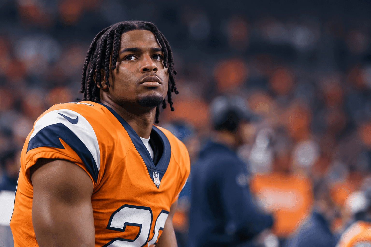 Editorial sports image for RJ Harvey's Hamstring Taps Out Ahead of Broncos-Jaguars Matchup