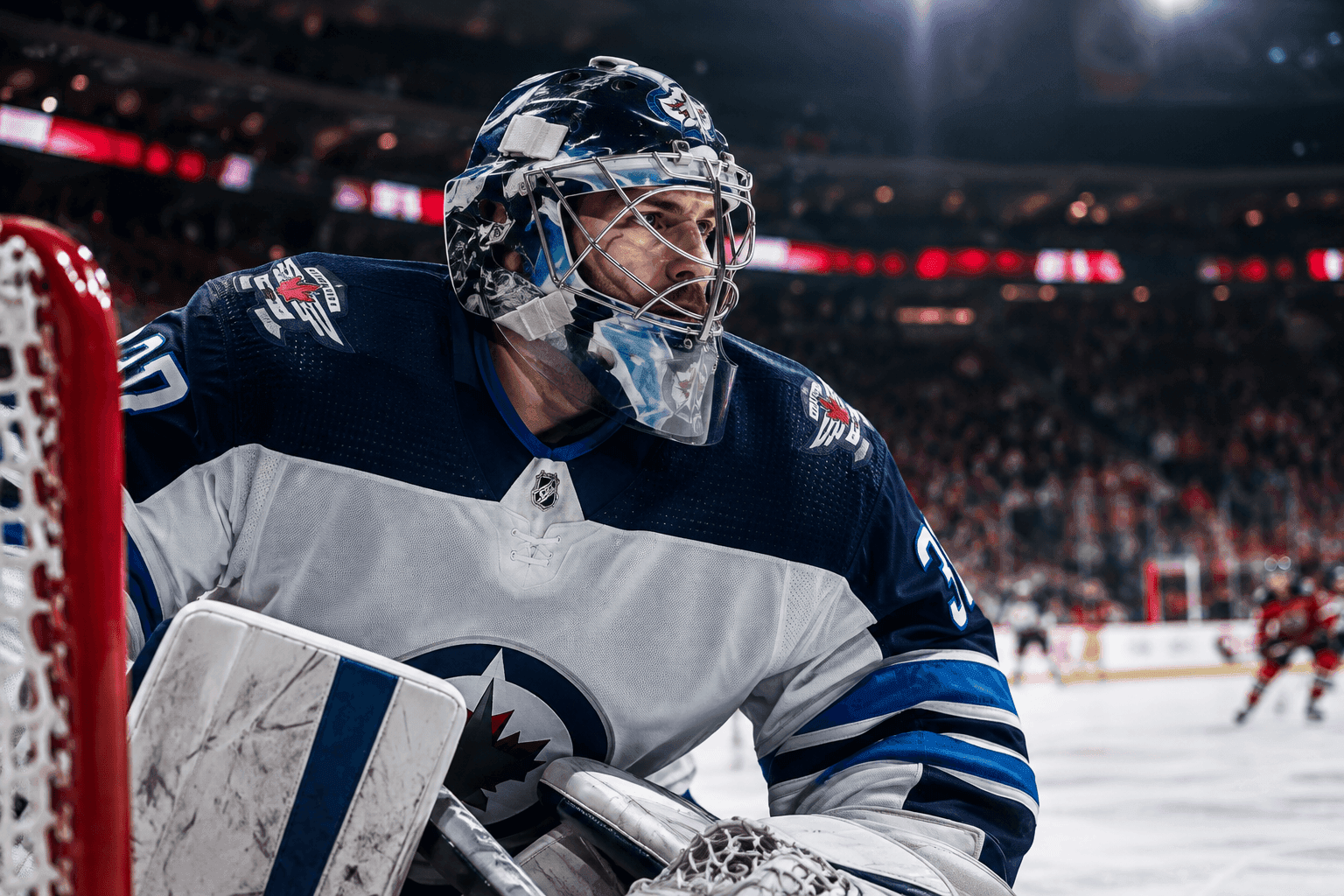 Editorial sports image for Connor Hellebuyck is Back, and the Devils' Salary Cap is Hanging by a Thread
