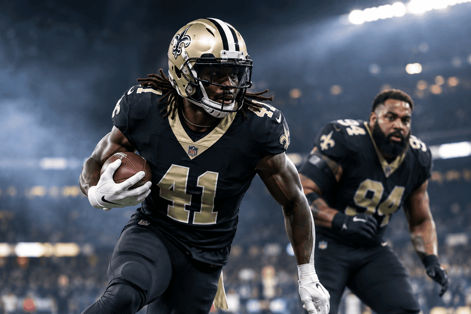 Editorial sports image for Alvin Kamara Returns to Save the Saints' Backfield While Cam Jordan Lingers in Limbo