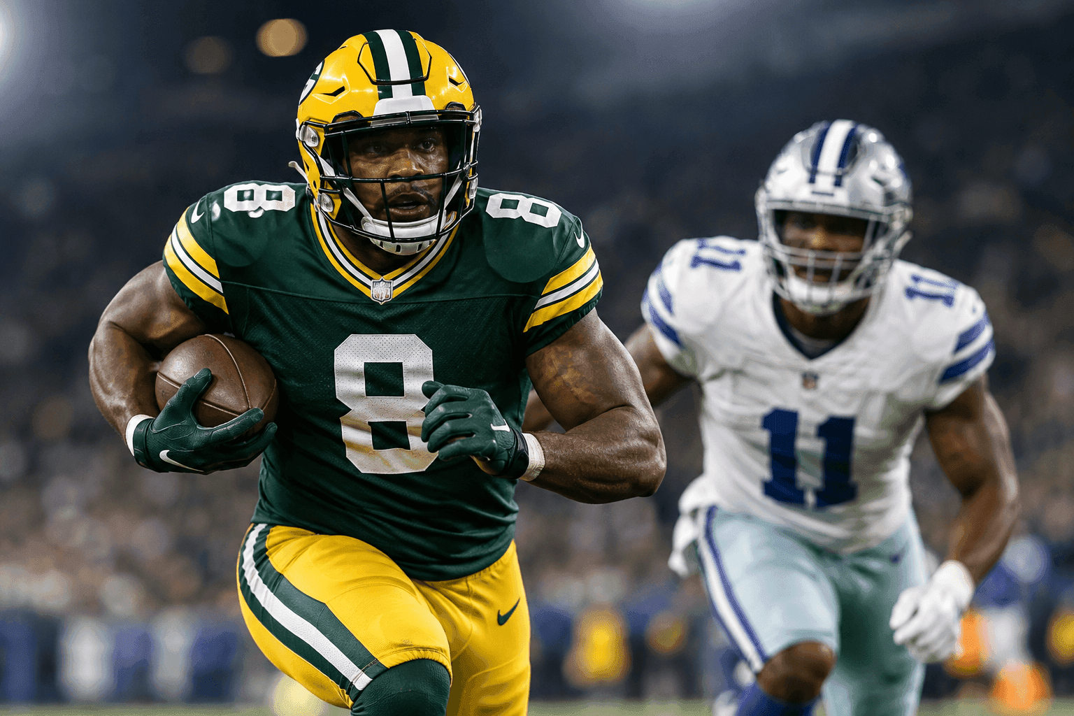 Editorial sports image for Josh Jacobs Returns to Save the Packers' Backfield While Micah Parsons' Knee Keeps Us Waiting