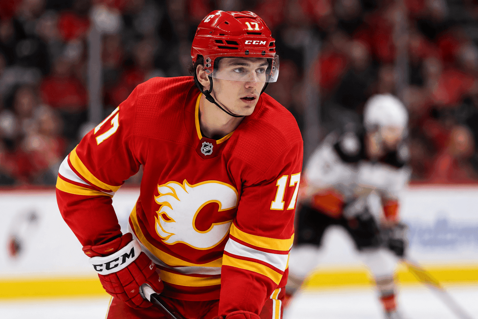 Editorial sports image for Flames Forward Sam Honzek Out Week-to-Week With Lower-Body Injury